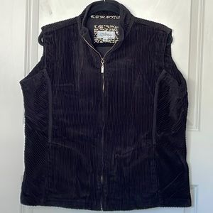 Vermont Country Store Black Corduroy Vest XL